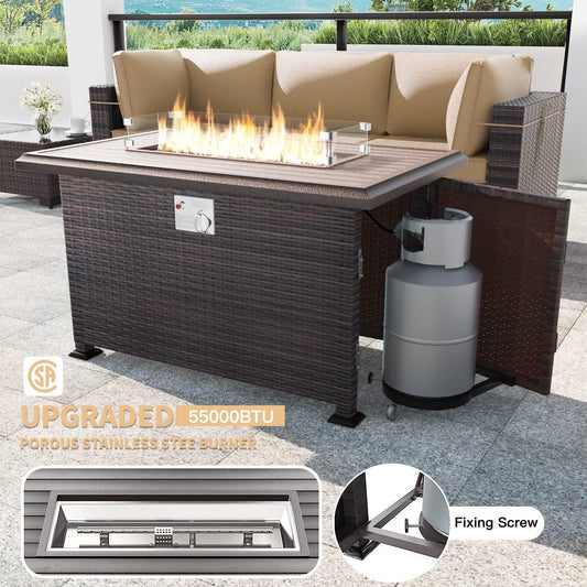 13-Piece Luxury Outdoor Living Collection with Integrated Fire Pit