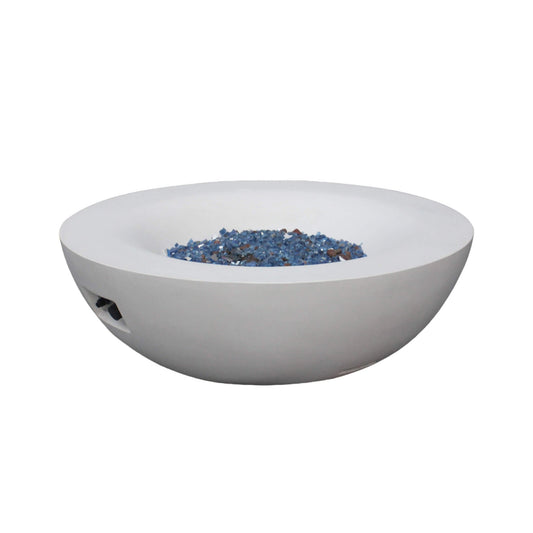 42" Modern Concrete Outdoor Fire Pit Bowl – 65,000 BTU GFRC Propane Hearth