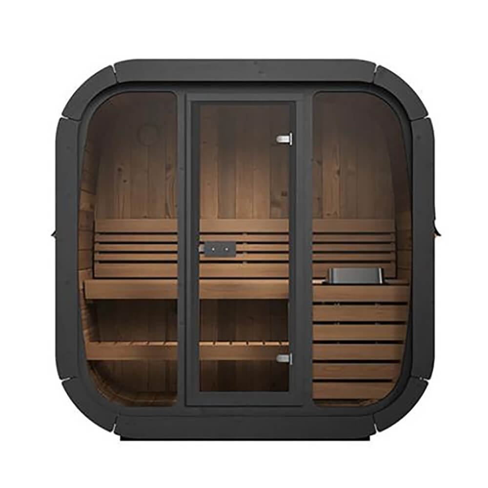 SaunaLife Model CL4G 3-Person Cube-Series Luxury Wooden Outdoor Home Sauna Kit