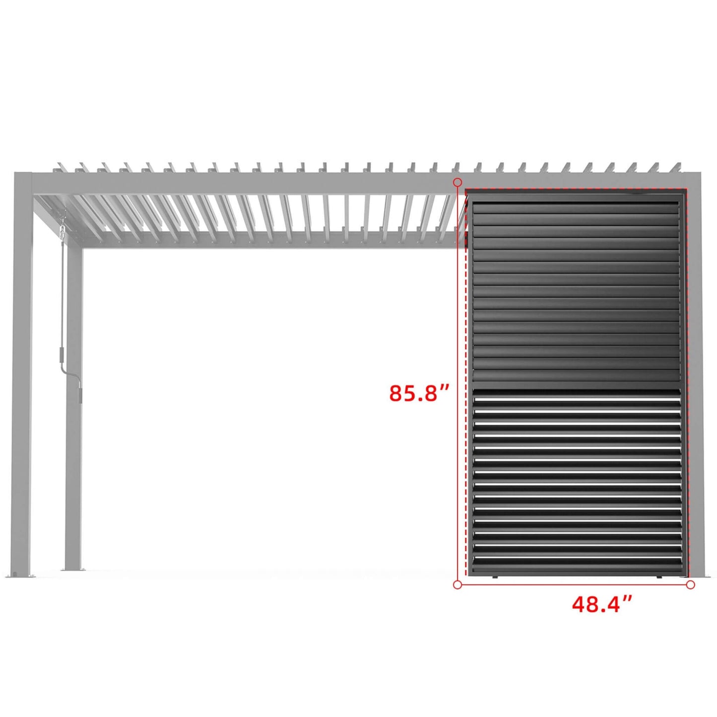 The Equinox Privacy Shield | 4' x 7' Aluminum Louvered Side Panel