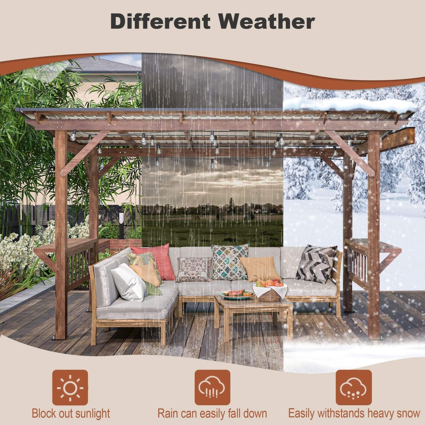 The Alpine Chef's Pavilion | 6' x 13' Hardtop Wooden Grill Gazebo
