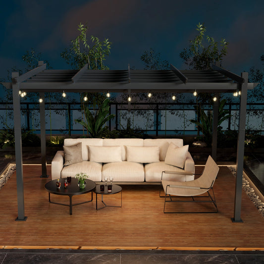 The Equinox Grand 10' x 13' Retractable Pergola | Premium Yarn-Dyed Canopy