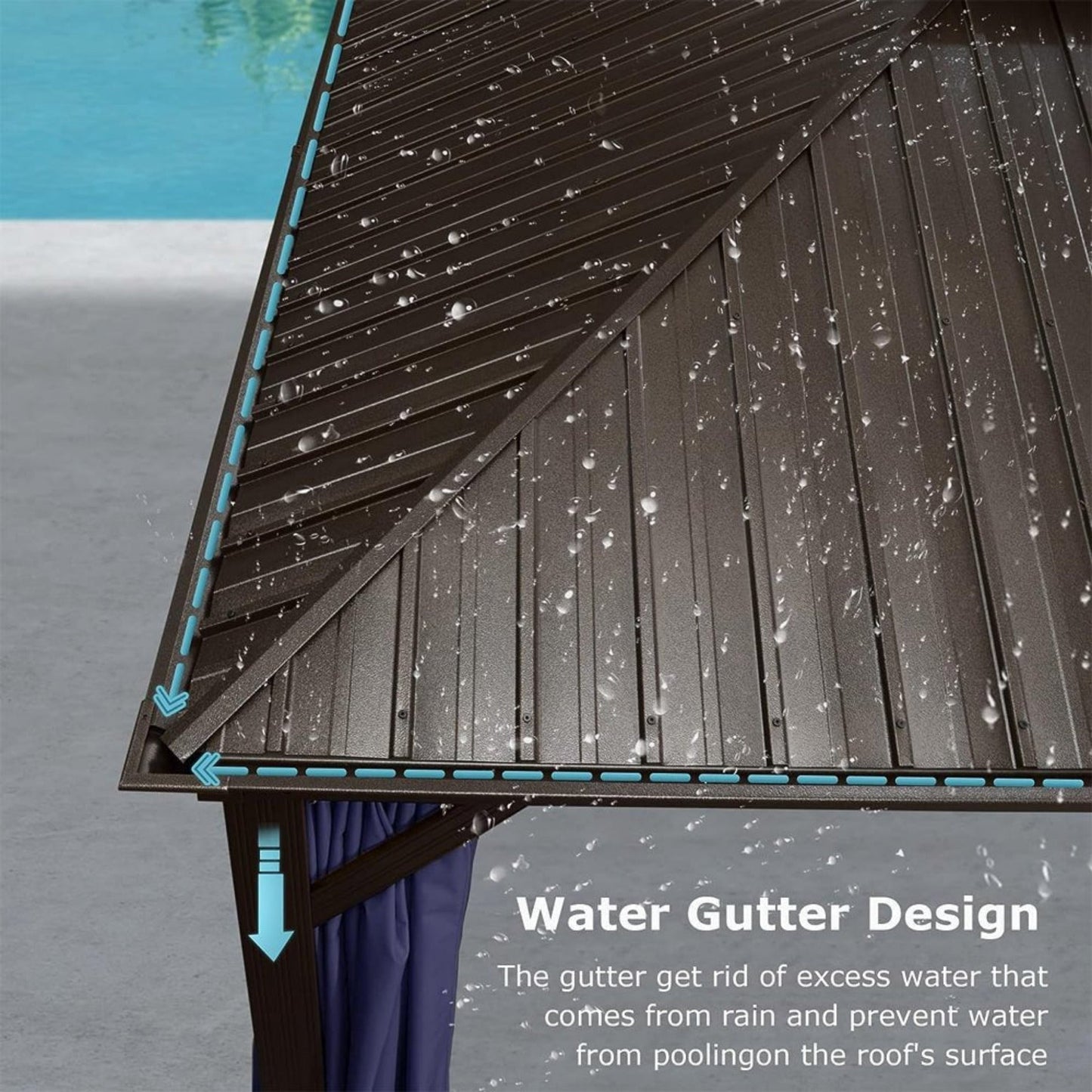 The Sequoia Estate 12' x 20' Hardtop Gazebo | Mahogany-Finish Aluminum Frame