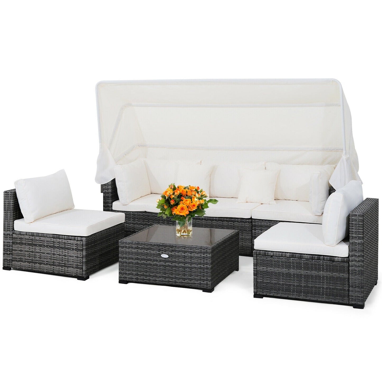Luxury 6-Piece Patio Furniture Set with Retractable Canopy