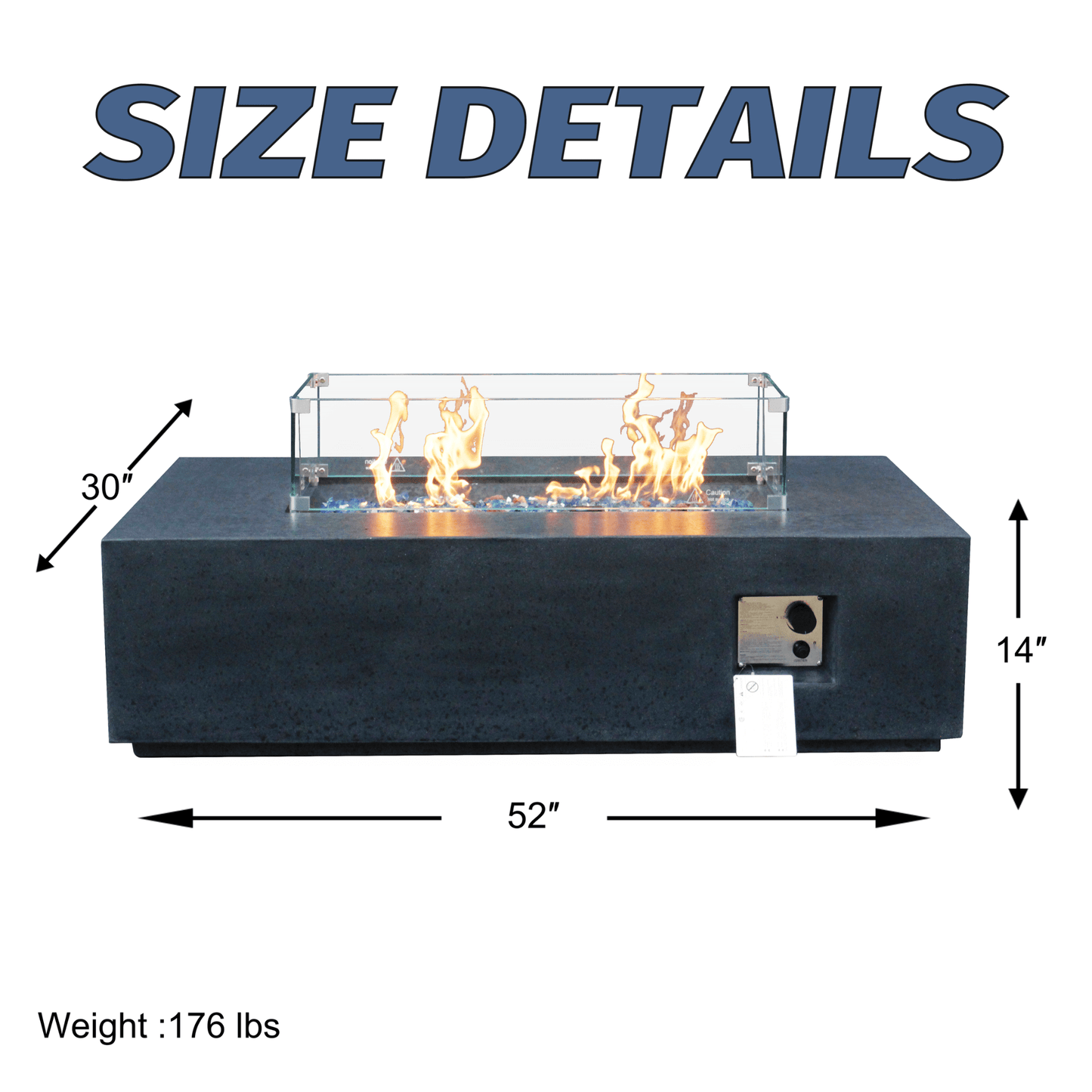 52" Modern Concrete Propane Fire Pit Table – 65,000 BTU Luxury Outdoor Hearth