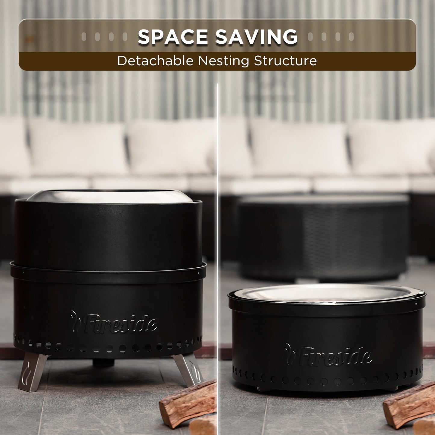 Fireside Rapid-Ignition Smokeless Fire Pit – Dual-Airflow High-Efficiency Bonfire