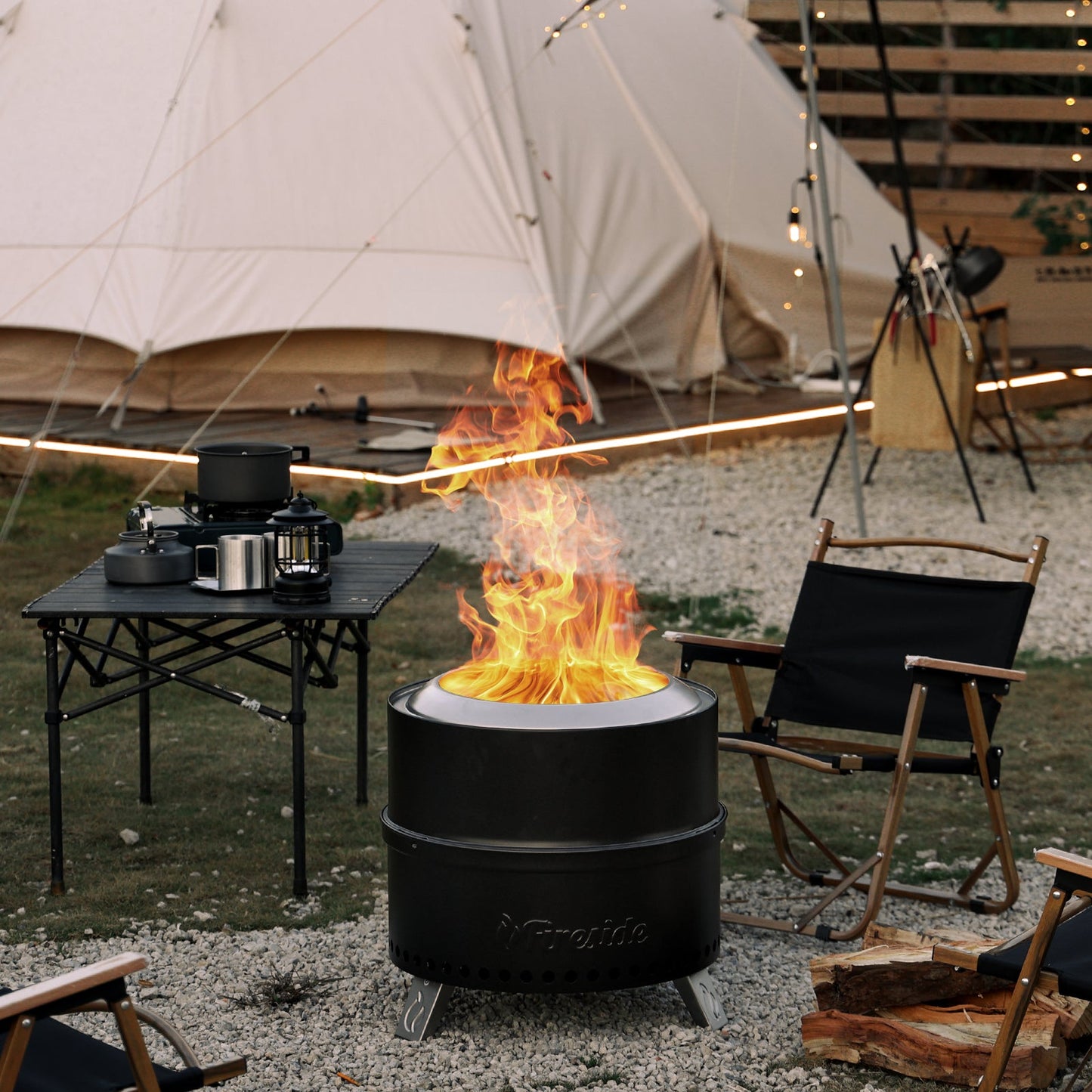 Fireside Rapid-Ignition Smokeless Fire Pit – Dual-Airflow High-Efficiency Bonfire