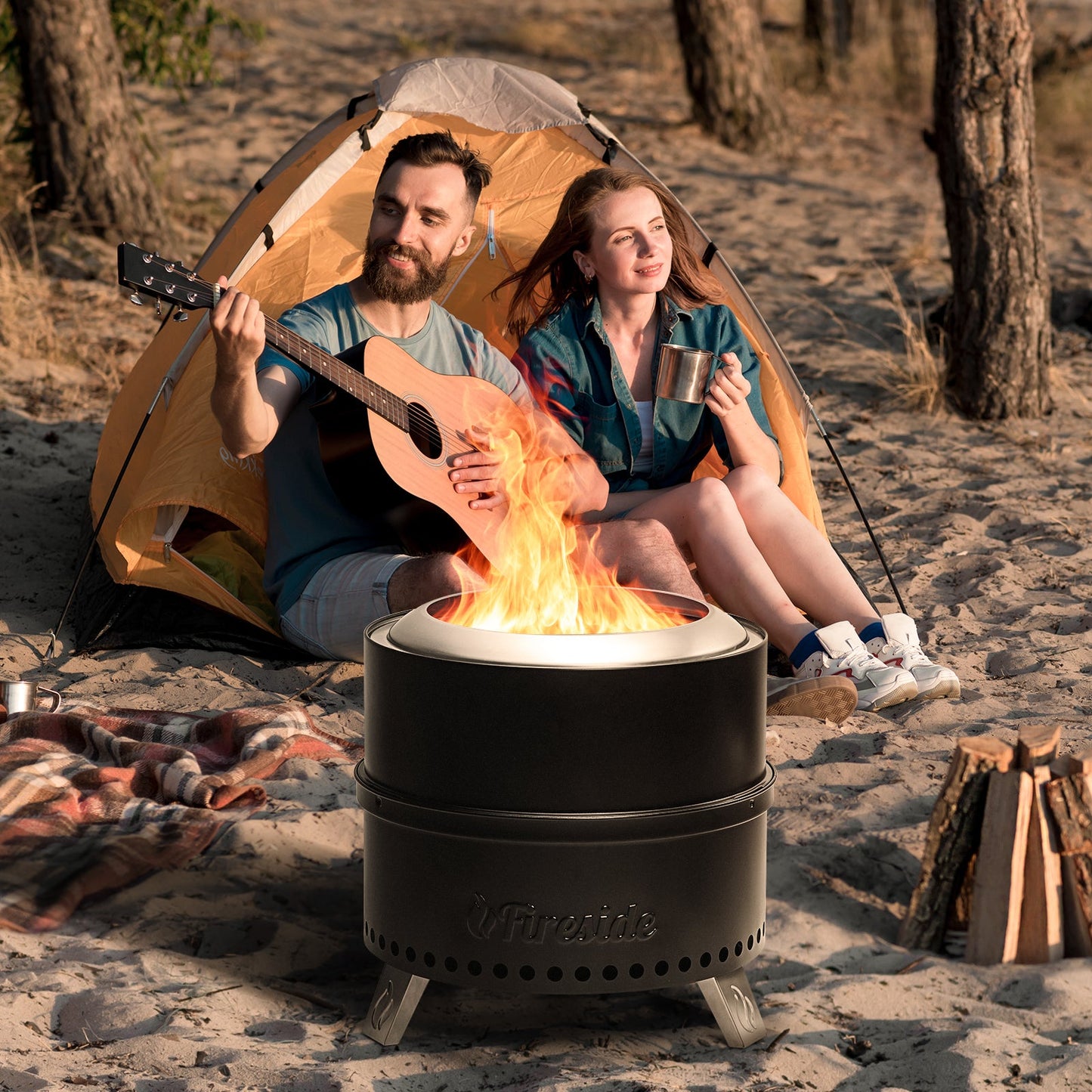 Fireside Rapid-Ignition Smokeless Fire Pit – Dual-Airflow High-Efficiency Bonfire