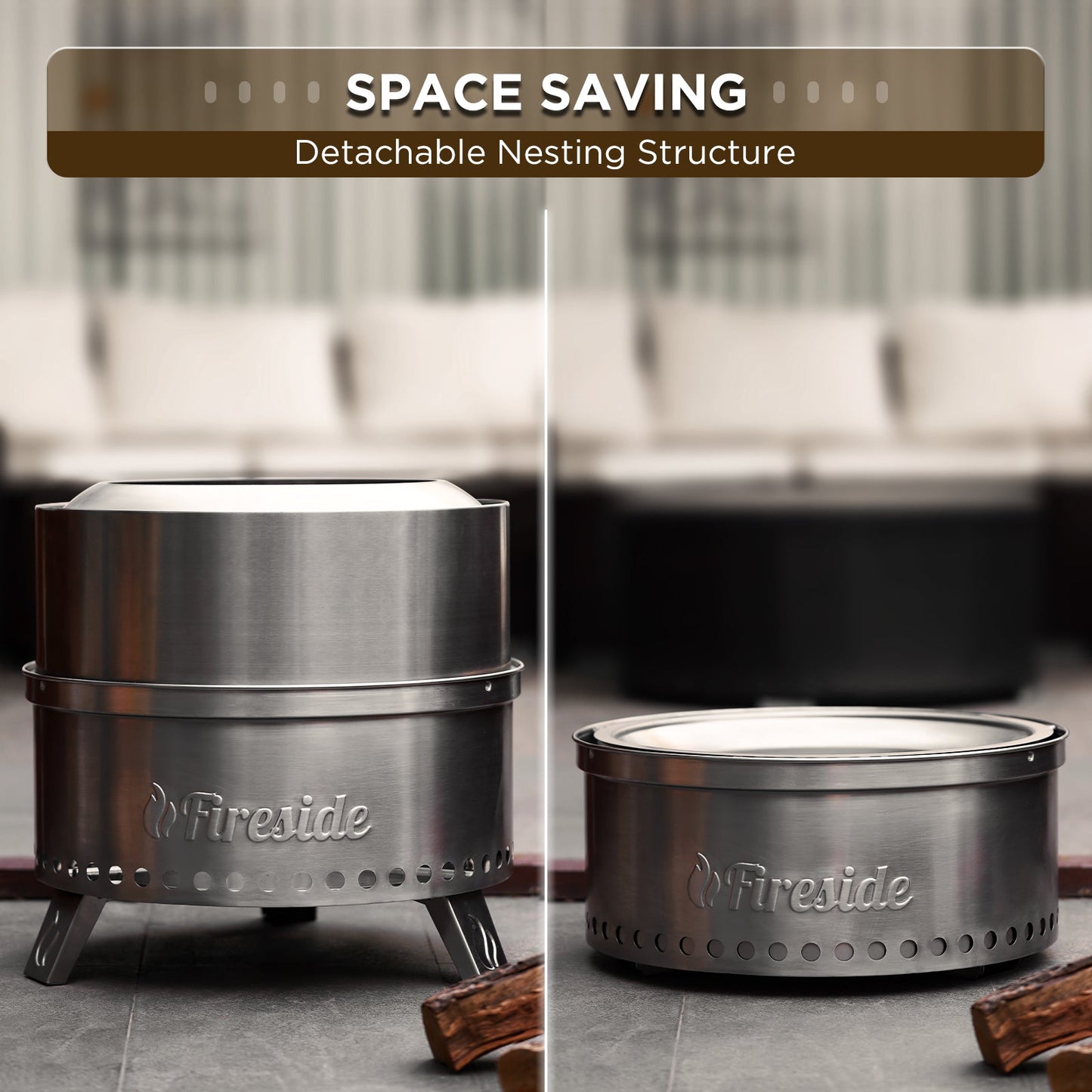 Fireside Rapid-Ignition Smokeless Fire Pit – 3-Minute High-Velocity Wood-Burning Hearth