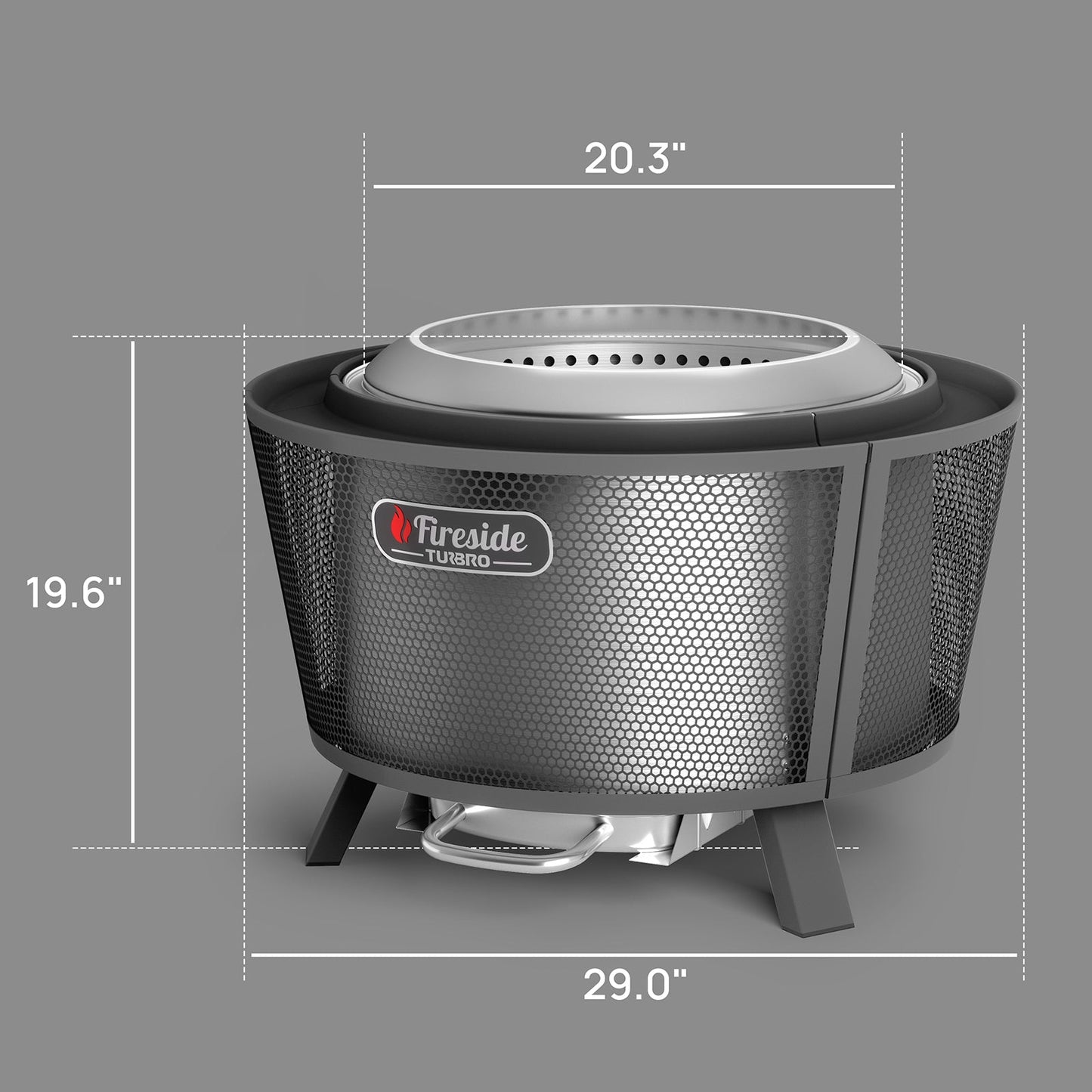 TURBRO Pluto R29 Large Smokeless Fire Pit – 29" Secondary Combustion Wood-Burning Hearth