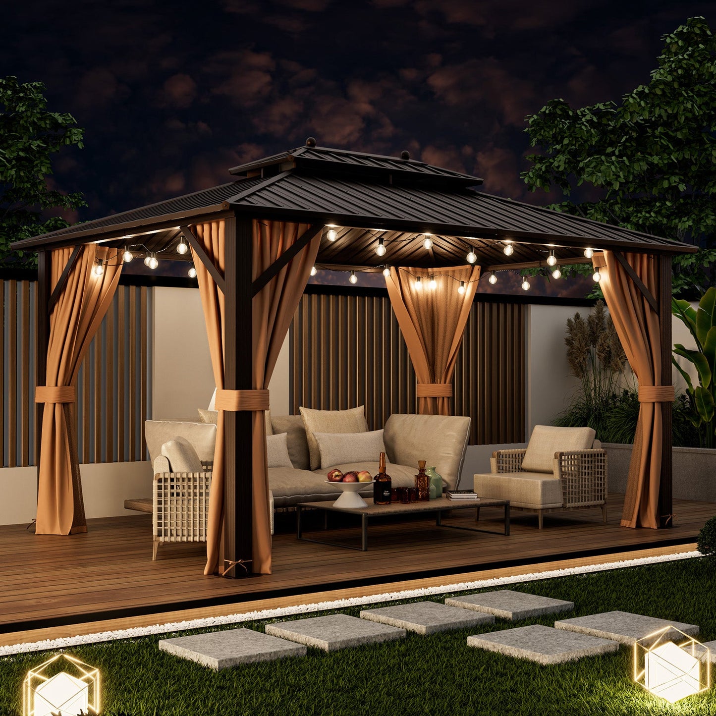 The Summit Estate Hardtop Gazebo | Galvanized Steel Double Roof