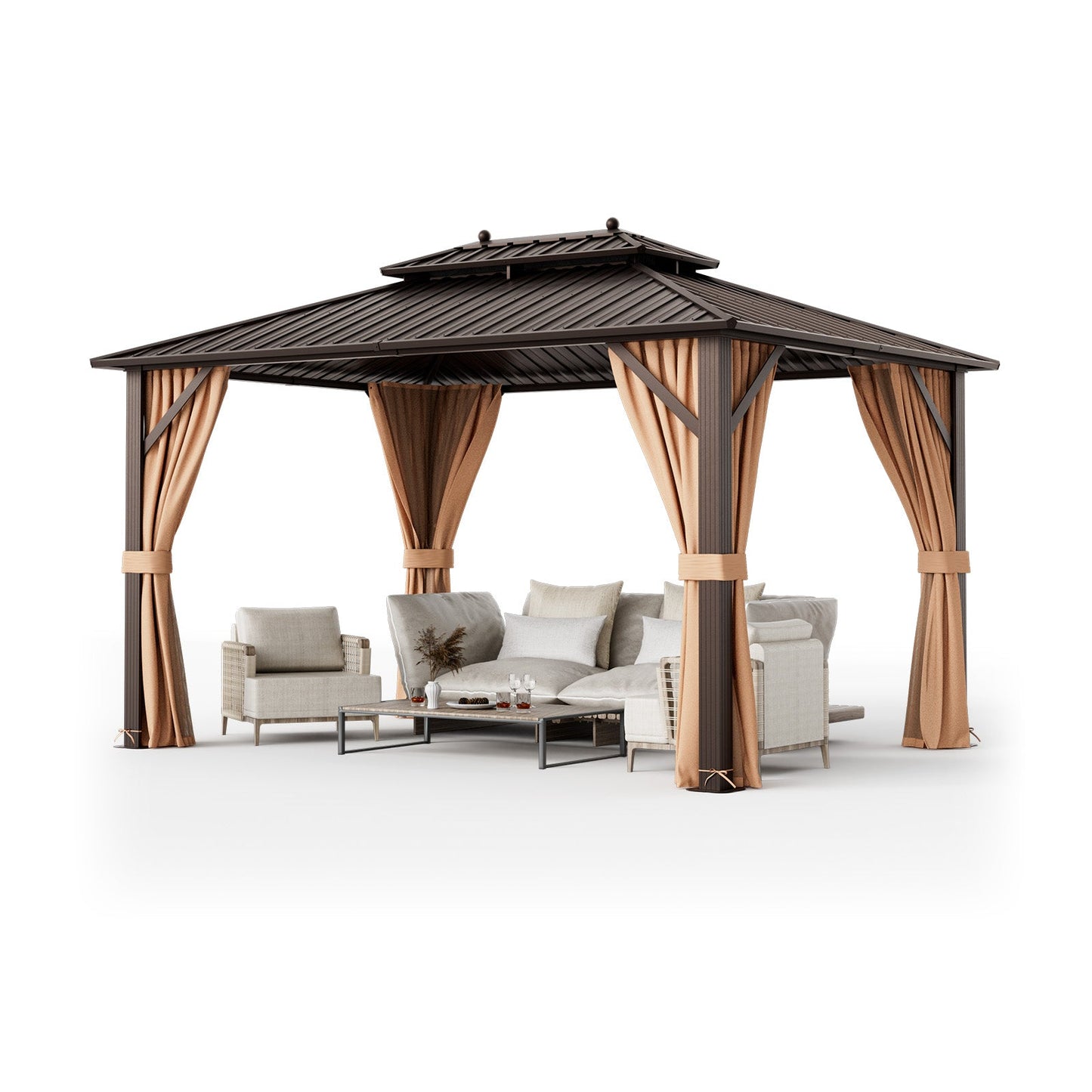 The Summit Estate Hardtop Gazebo | Galvanized Steel Double Roof