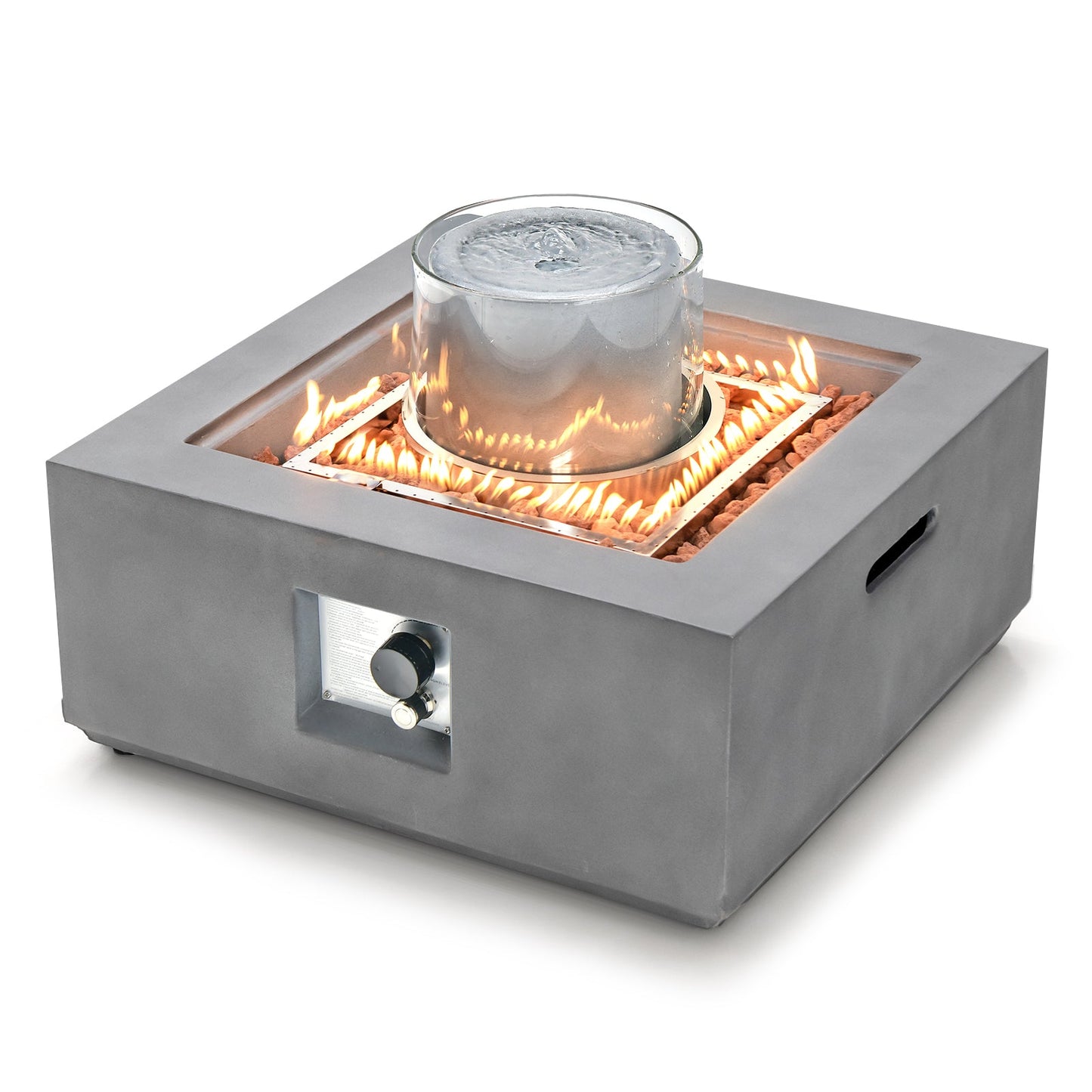 Aspendos 2-in-1 Water Fountain & Fire Pit Table – 50,000 BTU CSA-Certified Outdoor Oasis