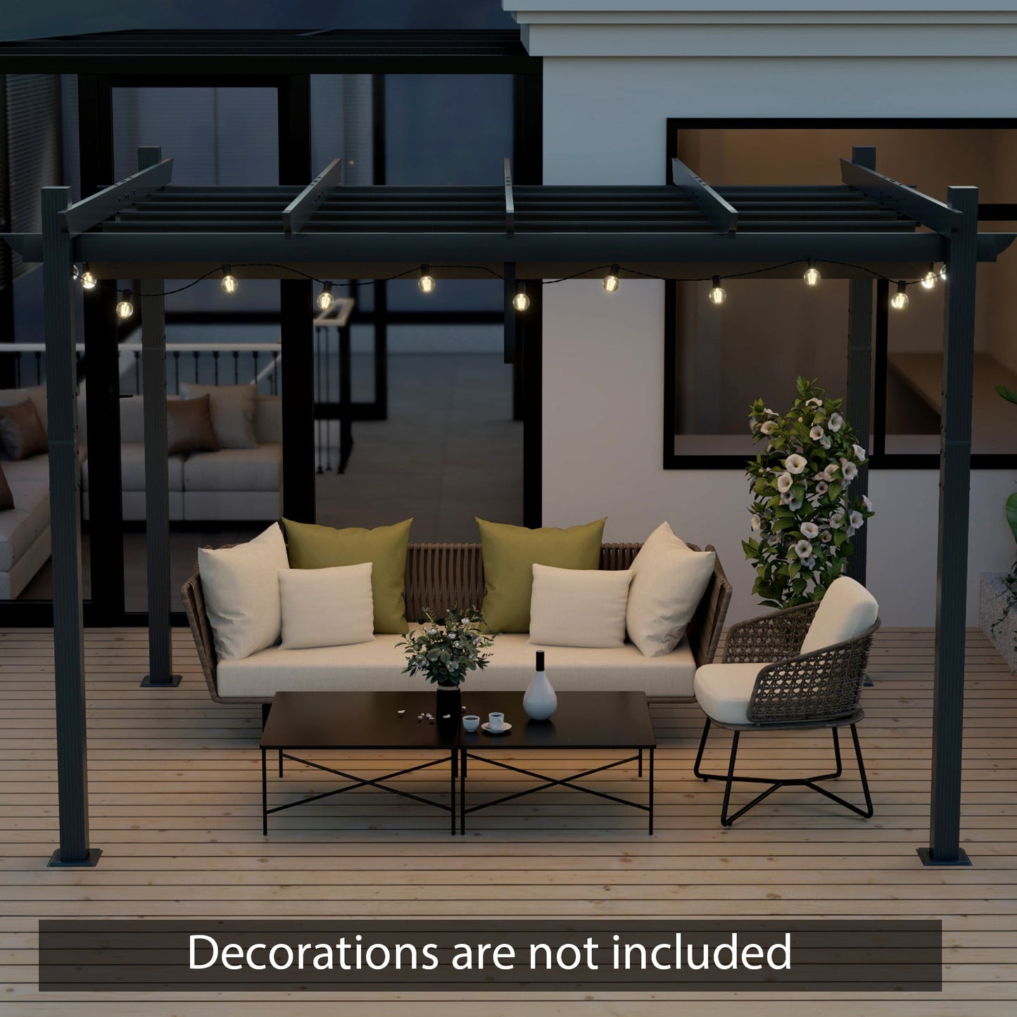 The Equinox Breeze 10' x 12' Retractable Pergola | Premium Yarn-Dyed Canopy