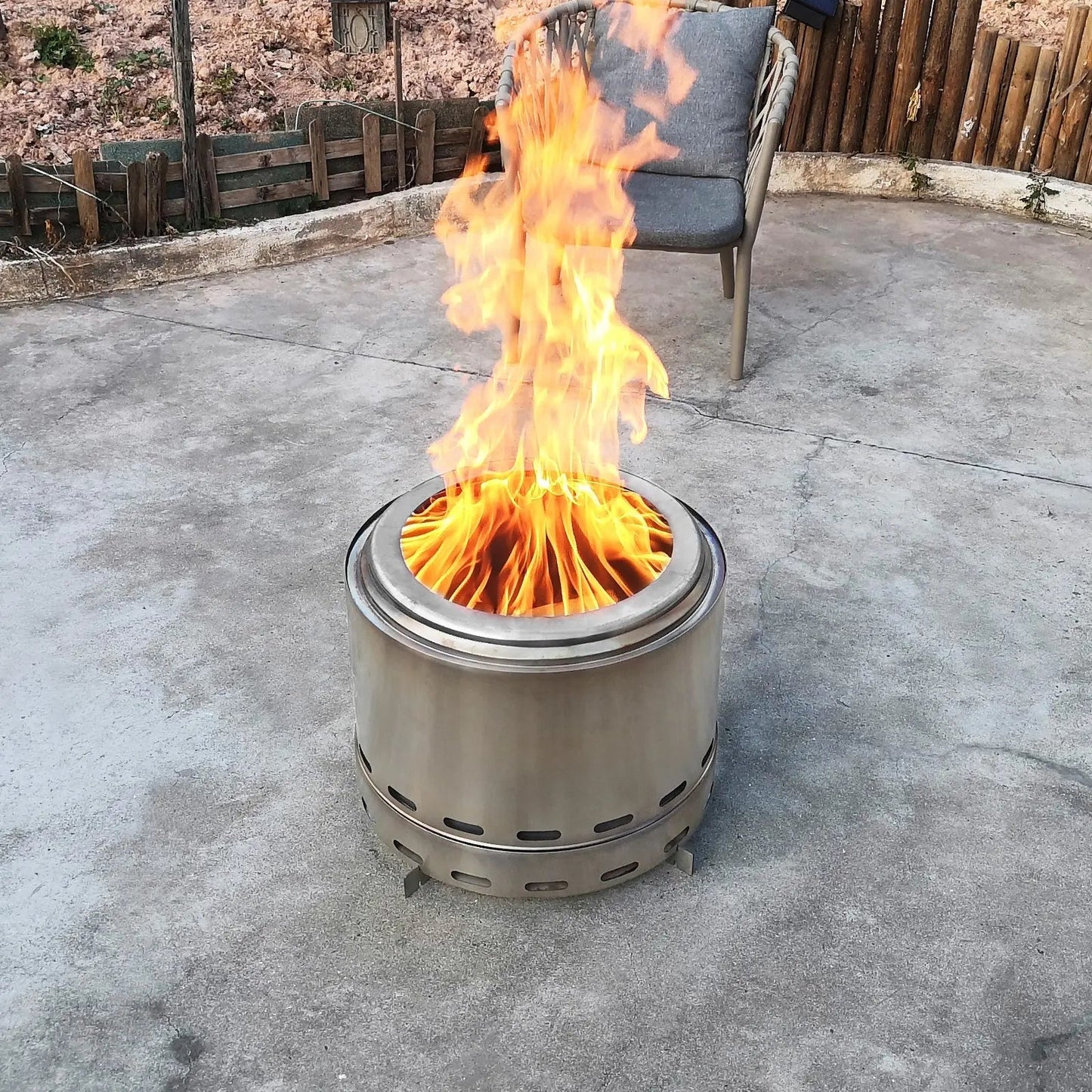 Portable Smokeless Fire Pit – Stainless Steel High-Output Hearth with Carry Bag