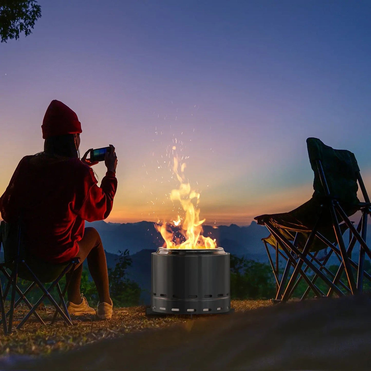 Portable Smokeless Fire Pit – Stainless Steel High-Output Hearth with Carry Bag