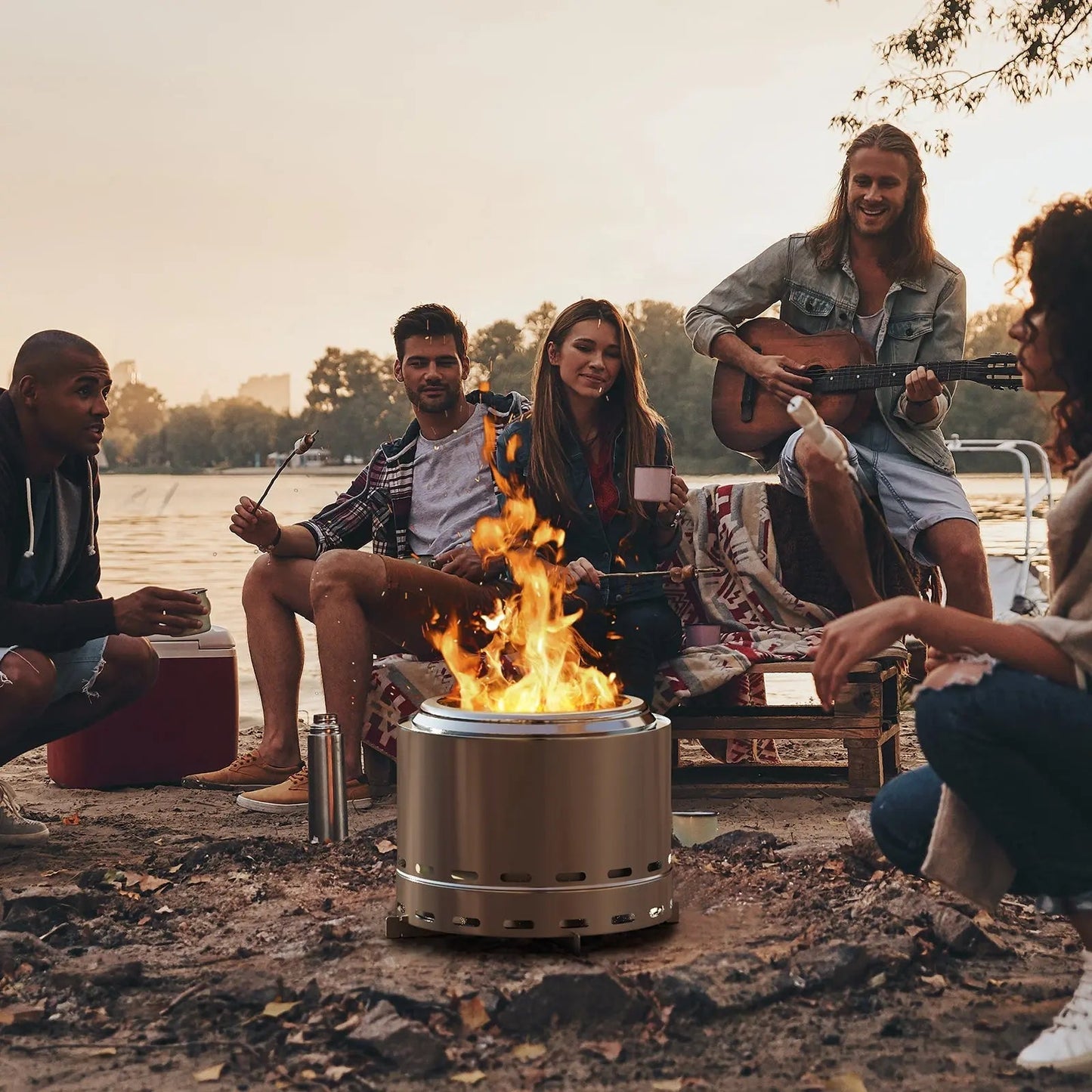 Portable Smokeless Fire Pit – Stainless Steel High-Output Hearth with Carry Bag