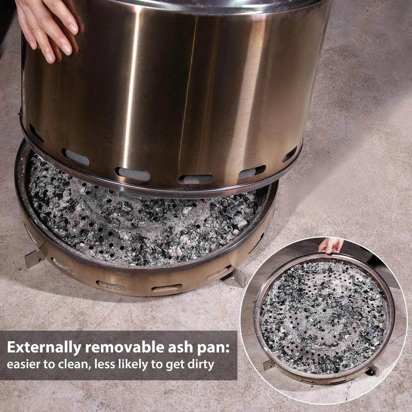 Portable Smokeless Fire Pit – Stainless Steel High-Output Hearth with Carry Bag