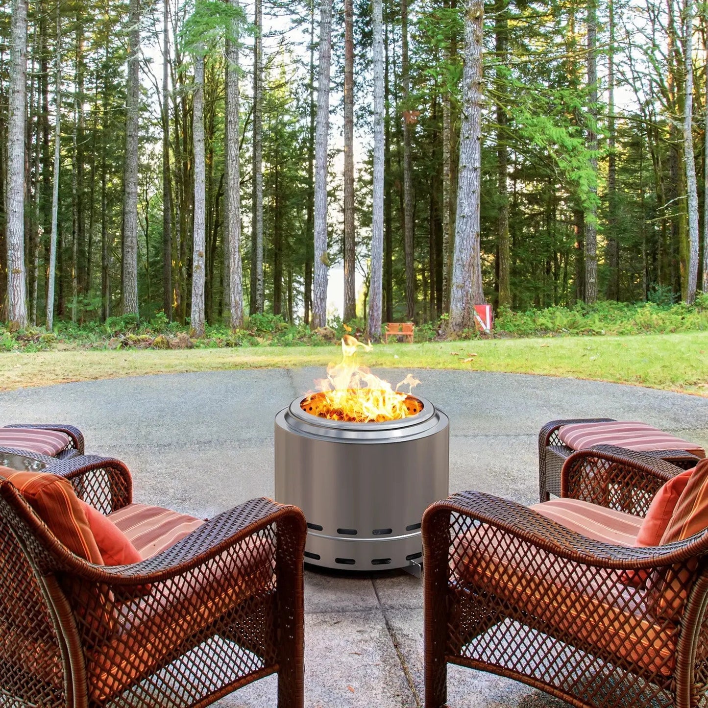 Portable Smokeless Fire Pit – Stainless Steel High-Output Hearth with Carry Bag