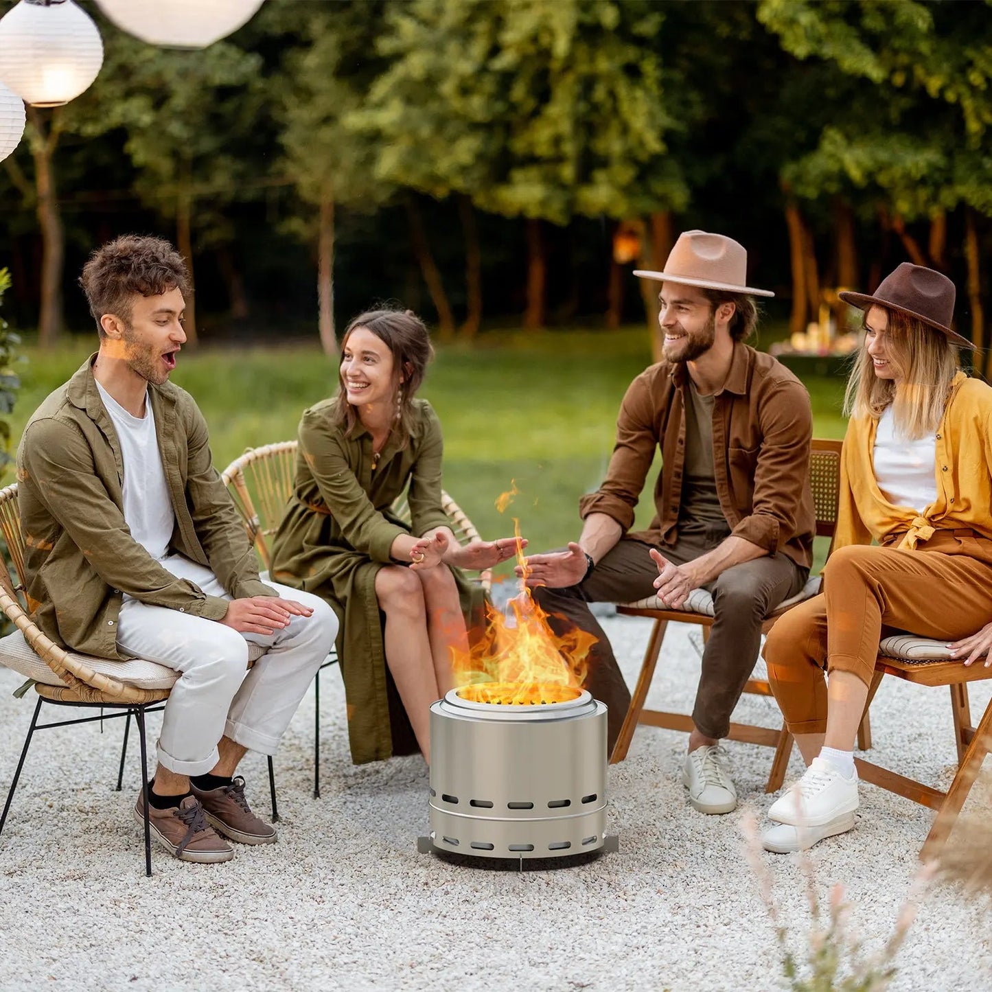 Portable Smokeless Fire Pit – Stainless Steel High-Output Hearth with Carry Bag