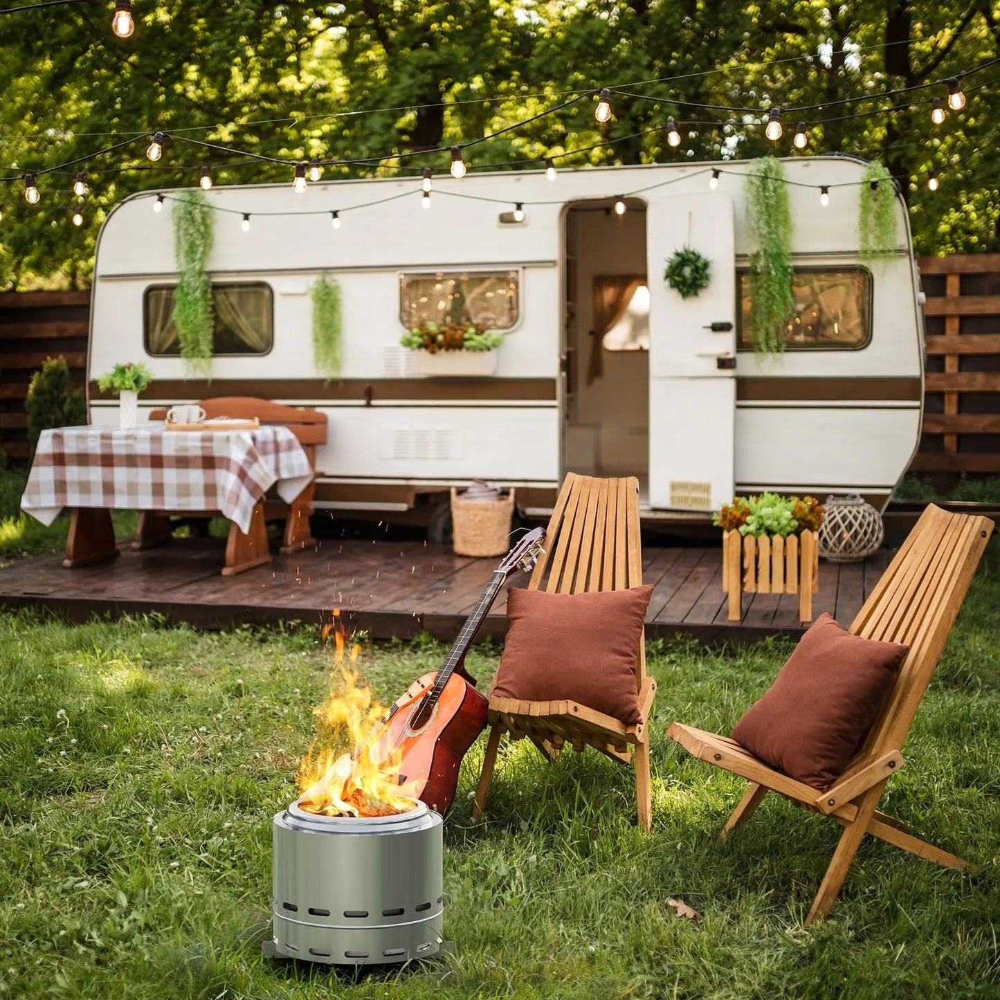 Portable Smokeless Fire Pit – Stainless Steel High-Output Hearth with Carry Bag