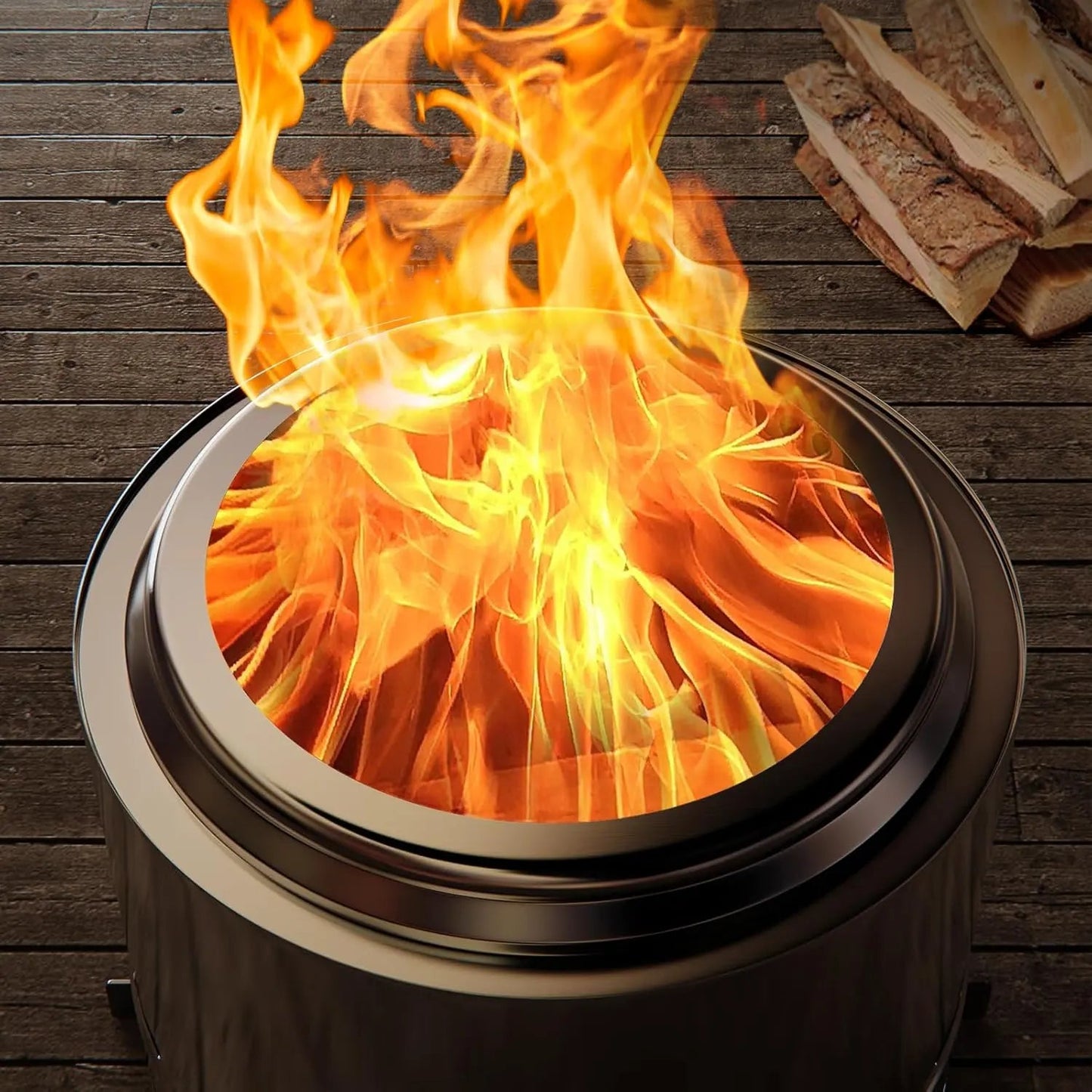 Portable Smokeless Fire Pit – Stainless Steel High-Output Hearth with Carry Bag