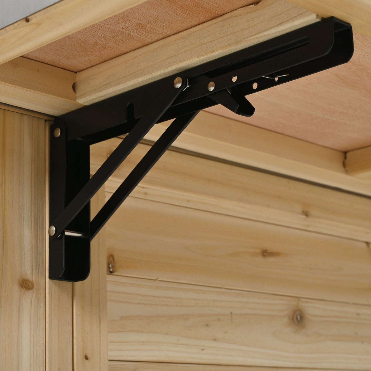 Outdoor Kitchen Island Fir Wood Kitchen Island with Stainless Steel Top, Ample Storage Space, Towel and Spice Racks, Bottle Opener, Natural