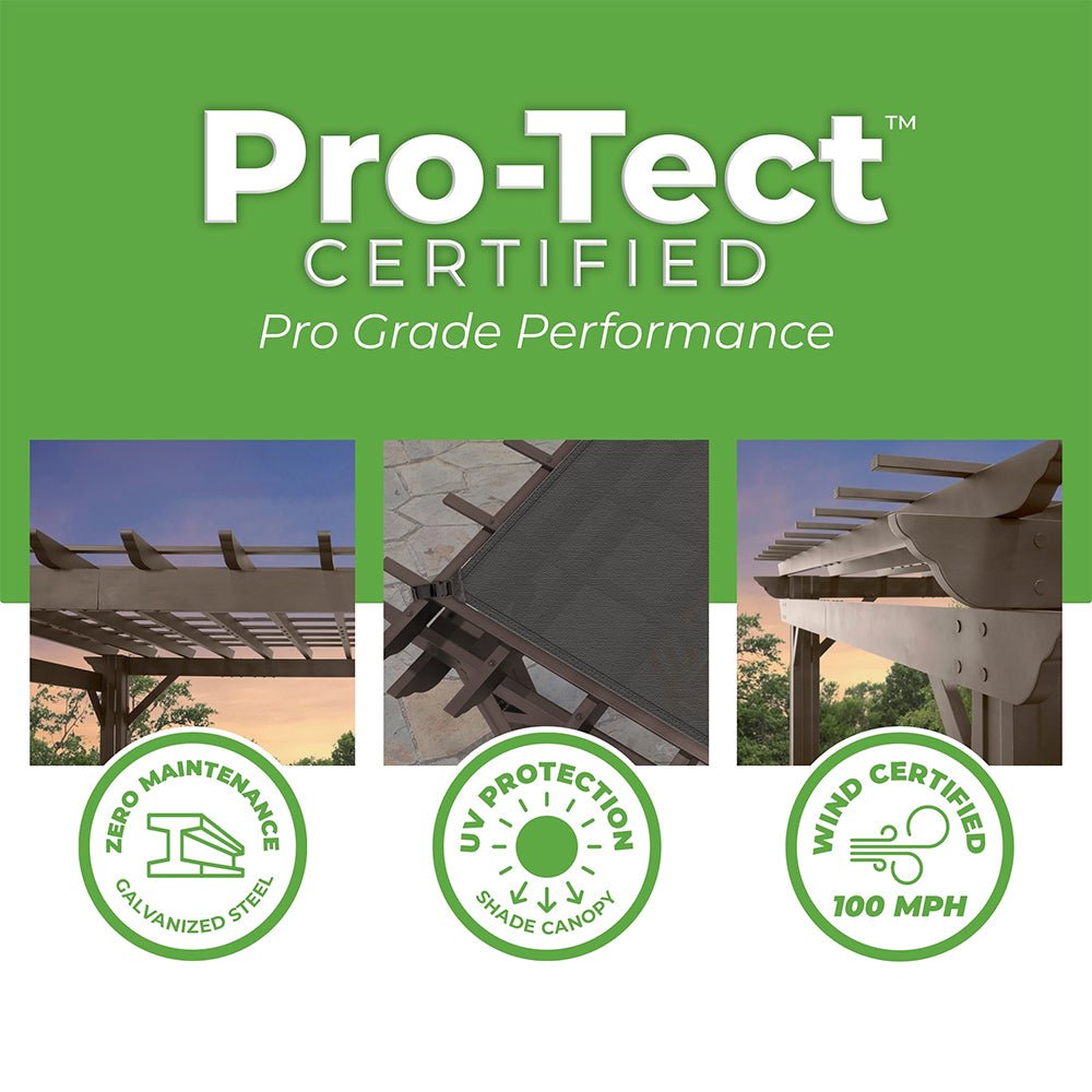 The Fortress 10' x 12' Heavy-Duty Steel Pergola | 100 MPH Wind Rated