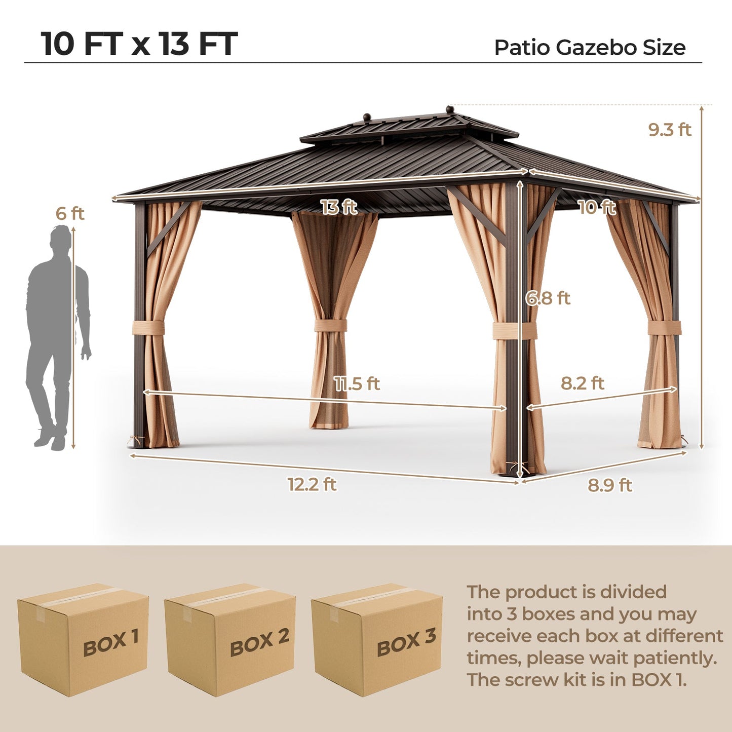 The Summit Estate Hardtop Gazebo | Galvanized Steel Double Roof