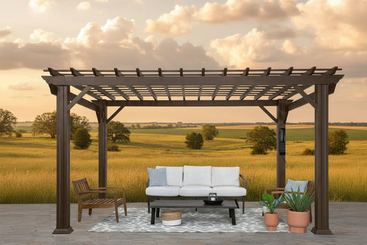The Fortress 10' x 12' Heavy-Duty Steel Pergola | 100 MPH Wind Rated