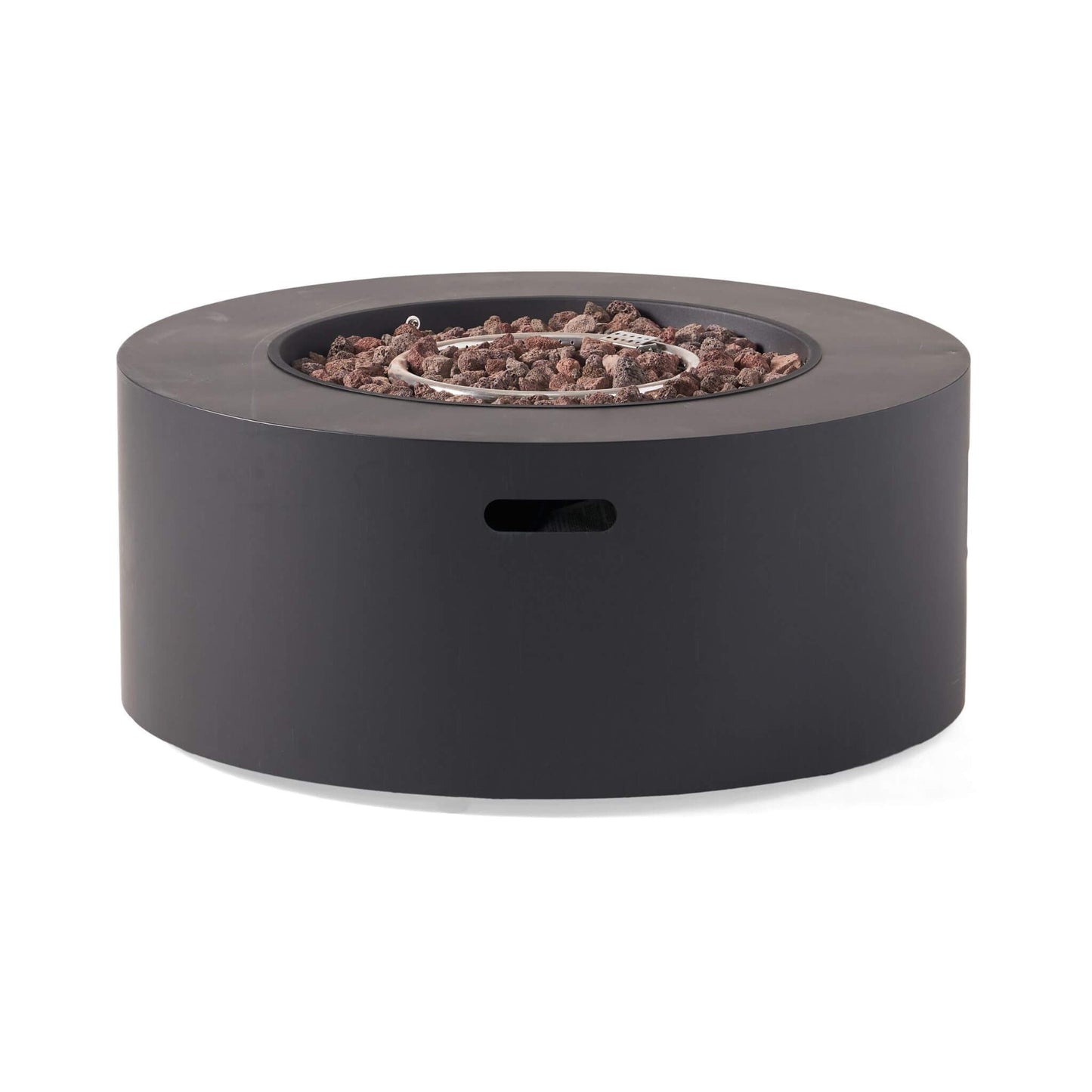 32" Modern Round Iron Fire Pit – 40,000 BTU Smokeless Propane Hearth