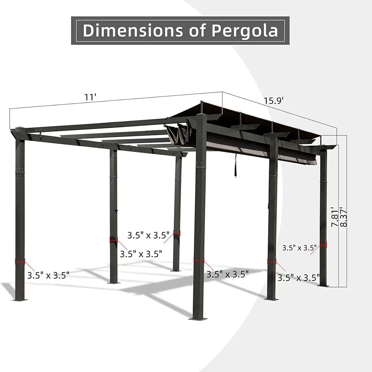 The Eclipse Convertible 11' x 16' Retractable Pergola | Aluminum Frame