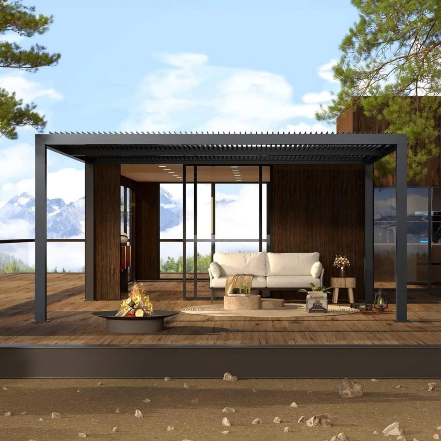 The Horizon Elite 12' x 16' Bioclimatic Louvered Pergola | Adjustable Aluminum Roof