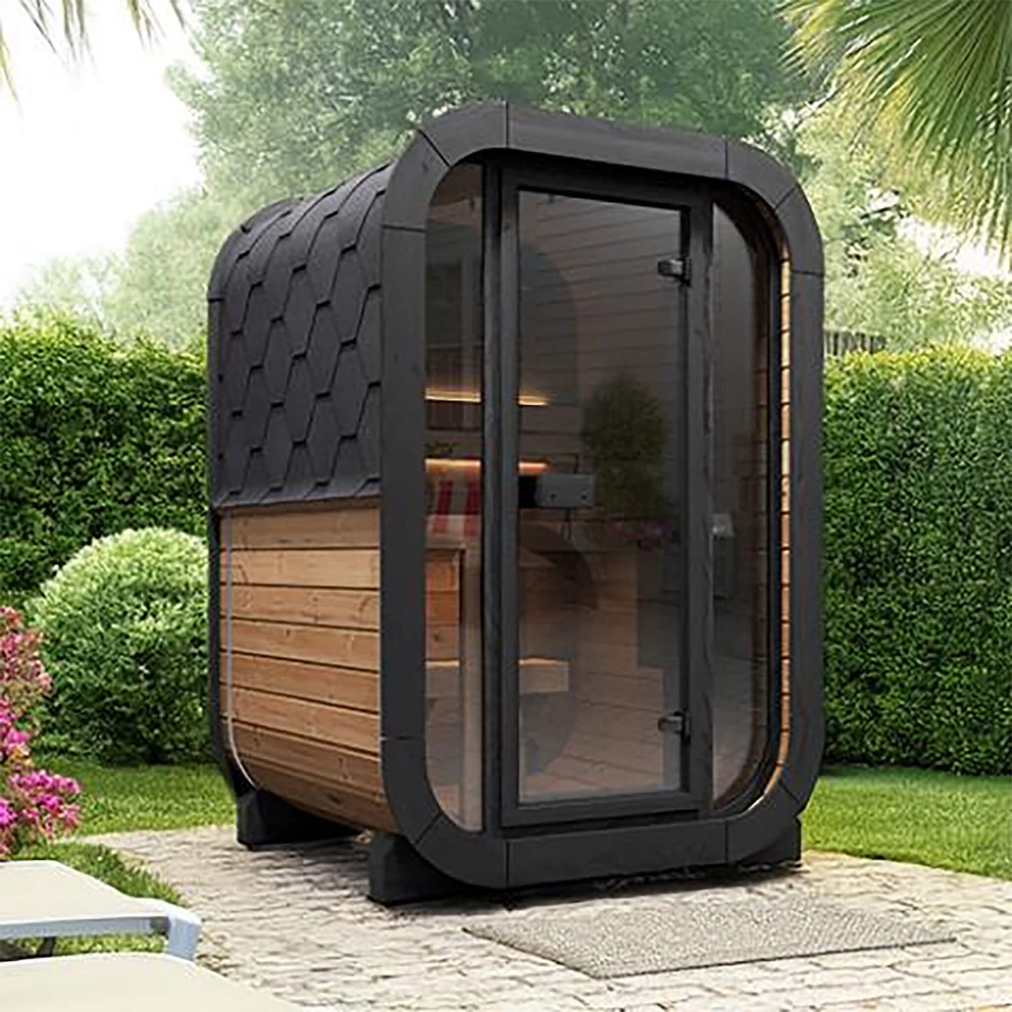 SaunaLife Model CL3G Cube-Series Outdoor 2-Person Home Sauna Kit