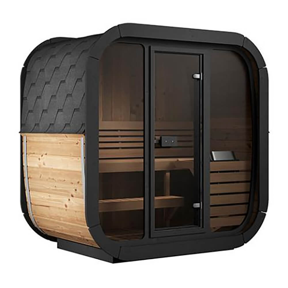 SaunaLife Model CL4G 3-Person Cube-Series Luxury Wooden Outdoor Home Sauna Kit