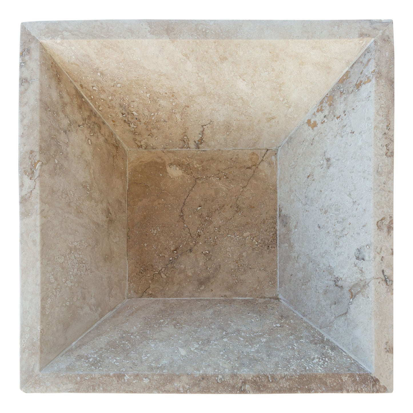 Aspendos Handcrafted Travertine Fire Pit – 24" Natural Stone Outdoor Hearth