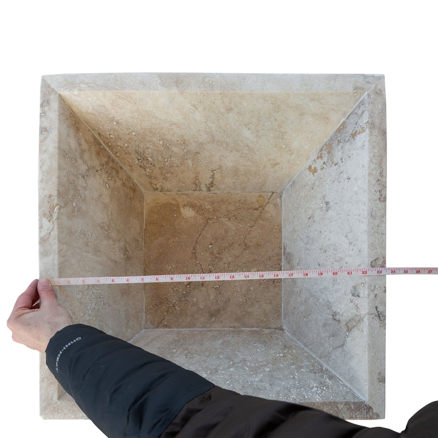 Aspendos Handcrafted Travertine Fire Pit – 24" Natural Stone Outdoor Hearth