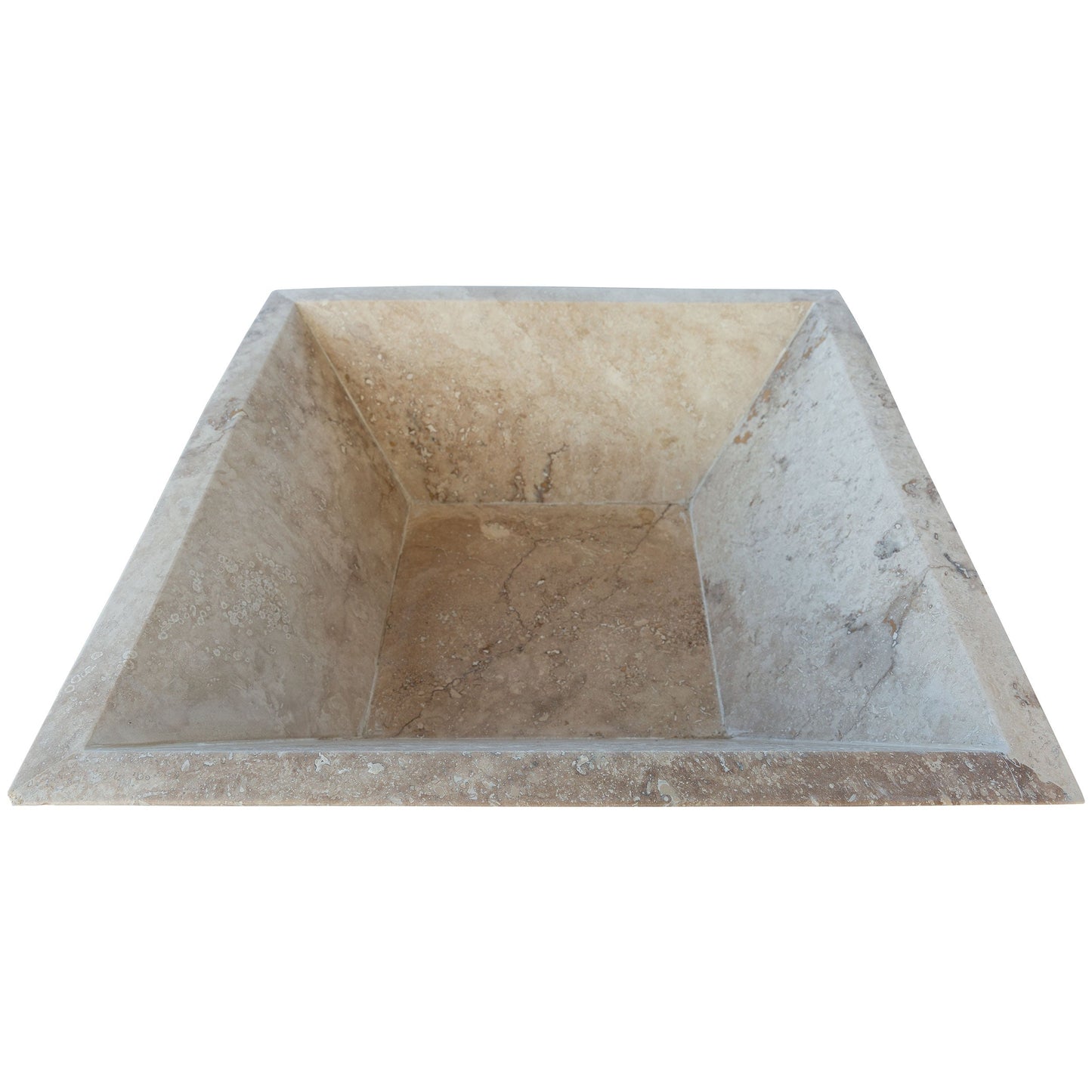 Aspendos Handcrafted Travertine Fire Pit – 24" Natural Stone Outdoor Hearth