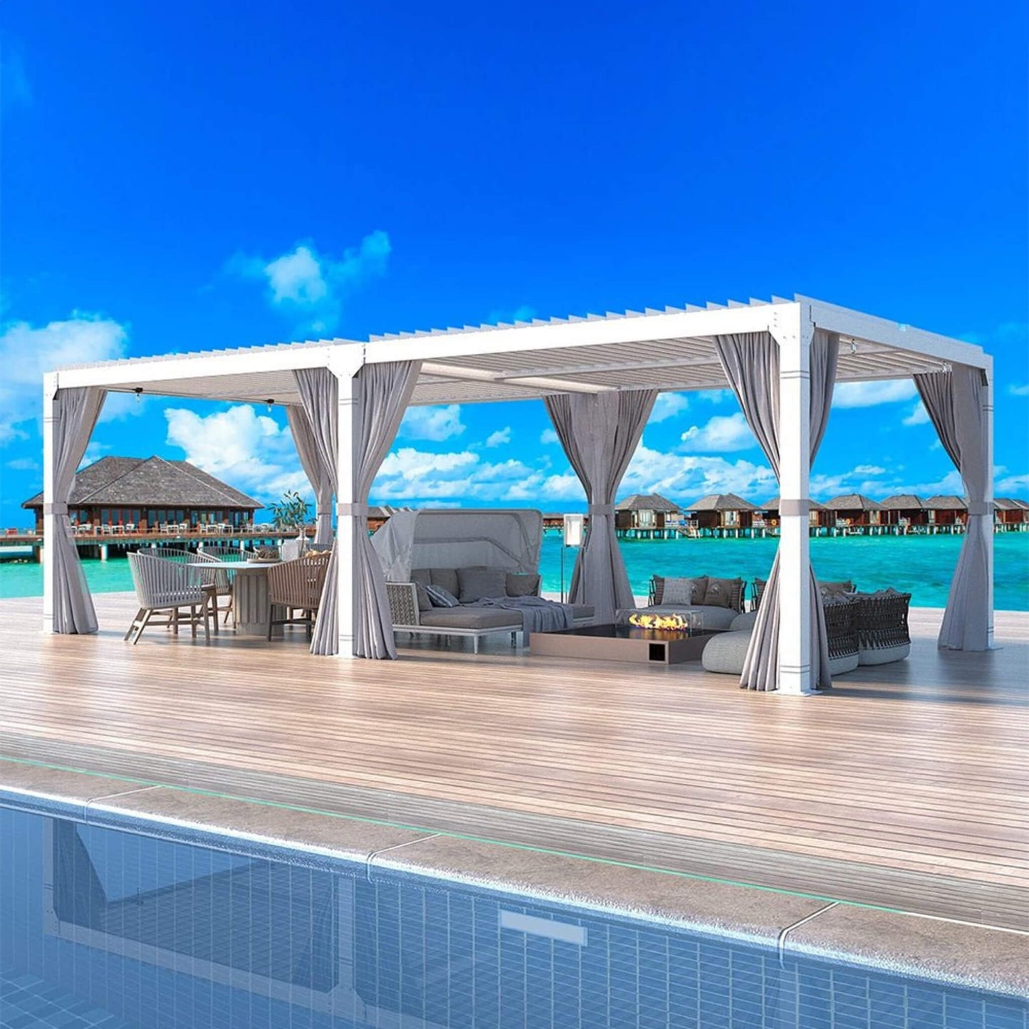 The Horizon Grand 12' x 20' Bioclimatic Pergola | Dual-Zone Adjustable Roof