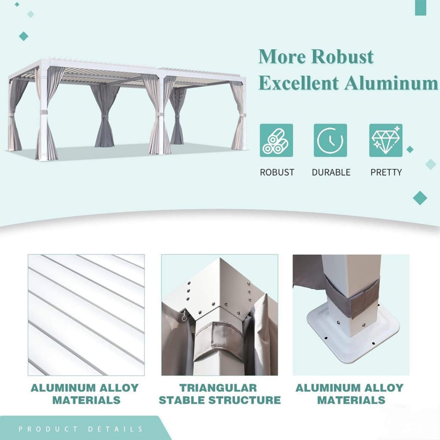 The Horizon Grand 12' x 20' Bioclimatic Pergola | Dual-Zone Adjustable Roof