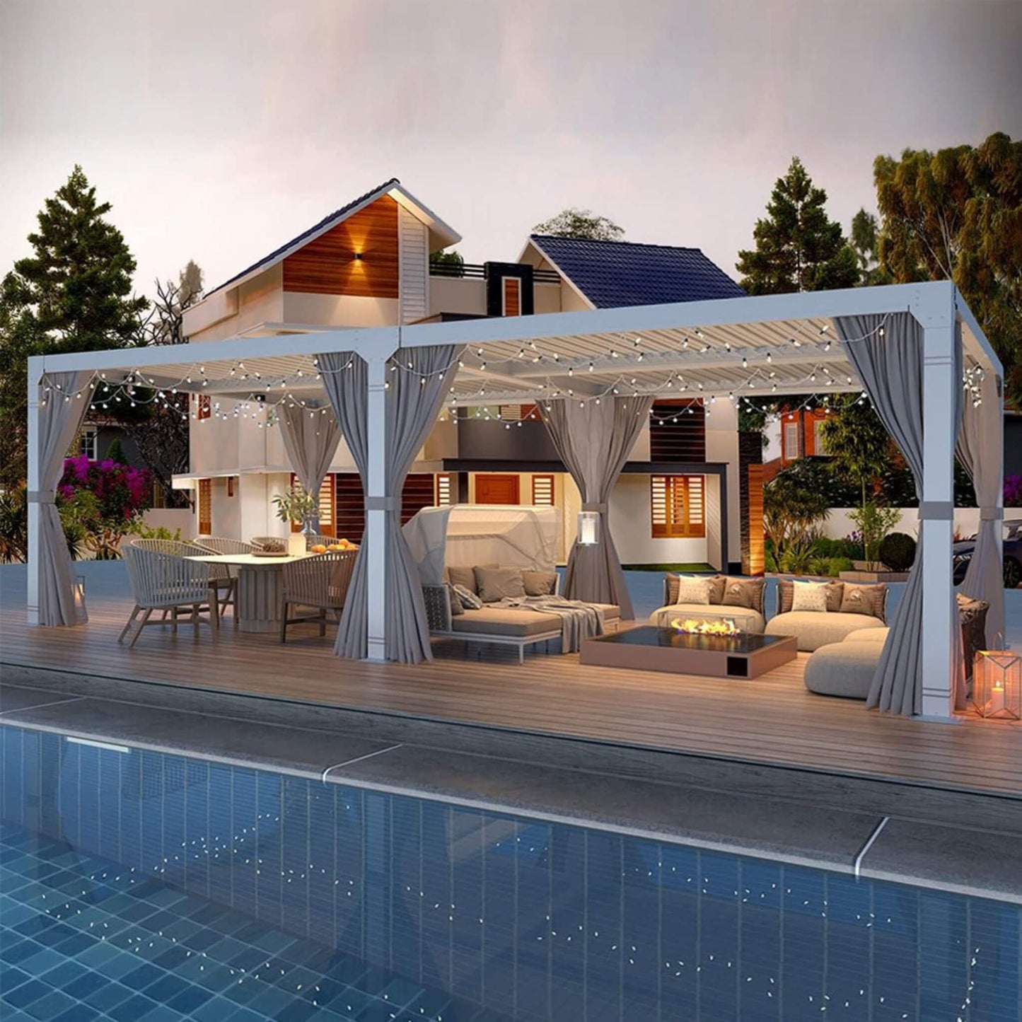 The Horizon Grand 12' x 20' Bioclimatic Pergola | Dual-Zone Adjustable Roof